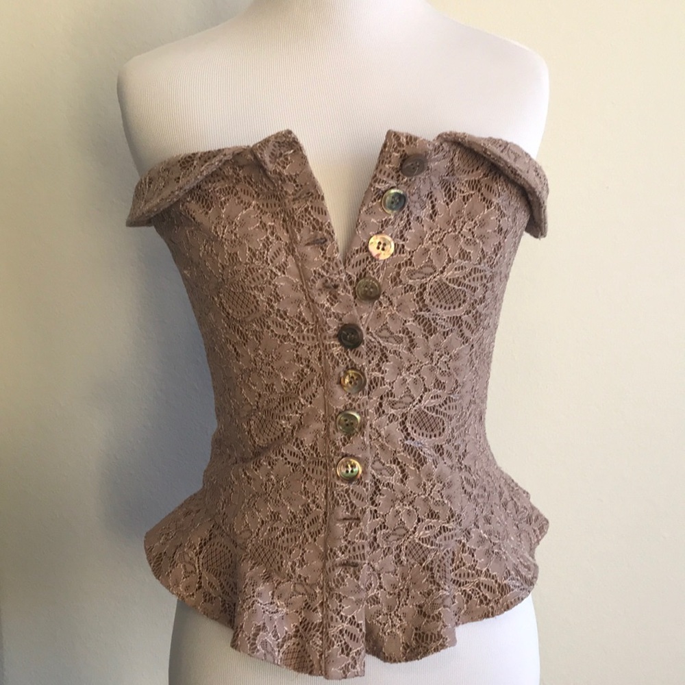 Mason gold strapless top